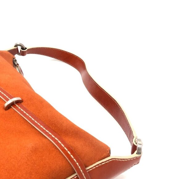 TOD’S Logo charm Bag one shoulder Hand Bag Shoulder Bag Leather / suede Orange - Picture 6 of 11